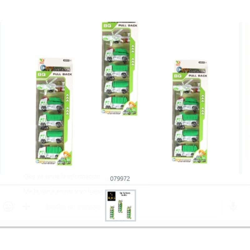 GENERICO - Set De 4 Autos Verdes De Juguete Para Niños