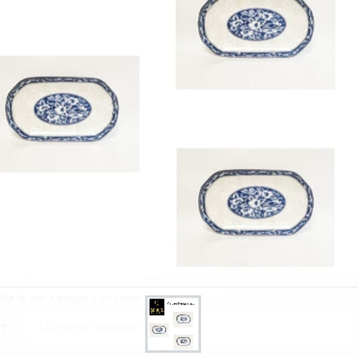 GENERICO - Plato Rectangular Azul Ceramica De Cocina