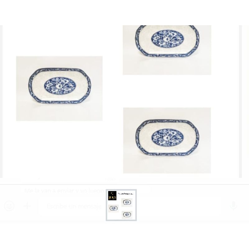 GENERICO - Plato Rectangular Azul Ceramica De Cocina