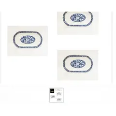 GENERICO - Plato Rectangular Azul Ceramica De Cocina