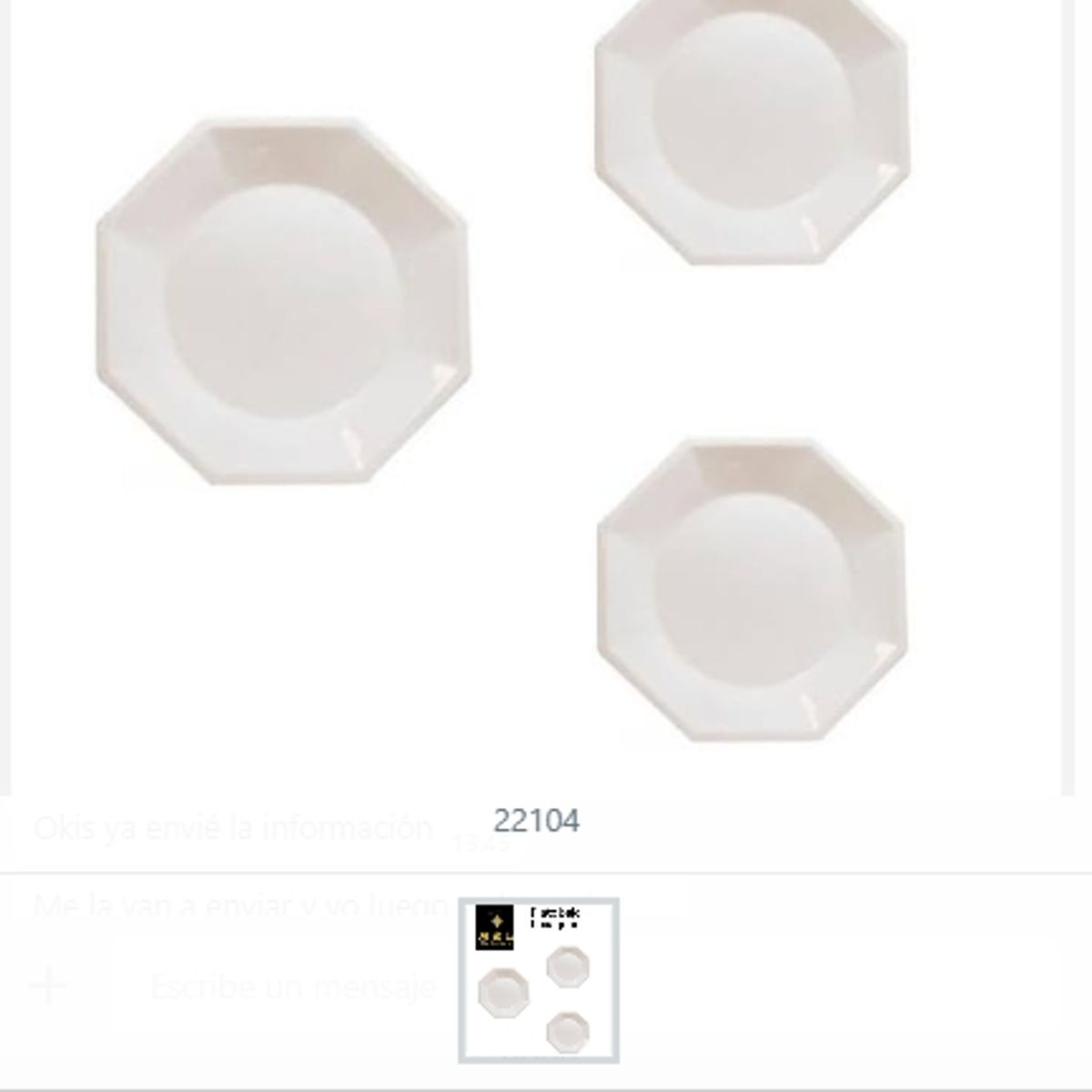 GENERICO - Plato Bajo Hexagonal Ceramica Cocina