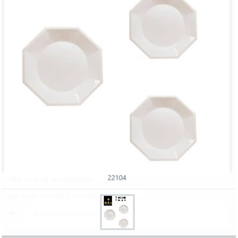 GENERICO - Plato Bajo Hexagonal Ceramica Cocina