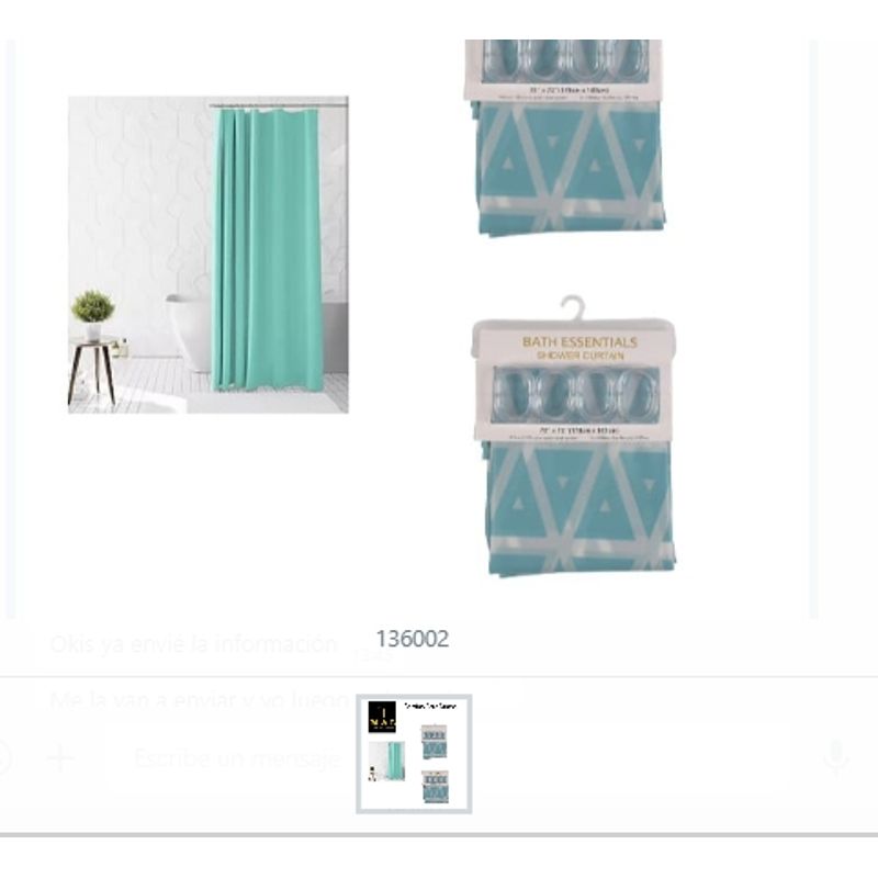GENERICO - Cortina Para Ducha Baño Estandar Colores Surtidos