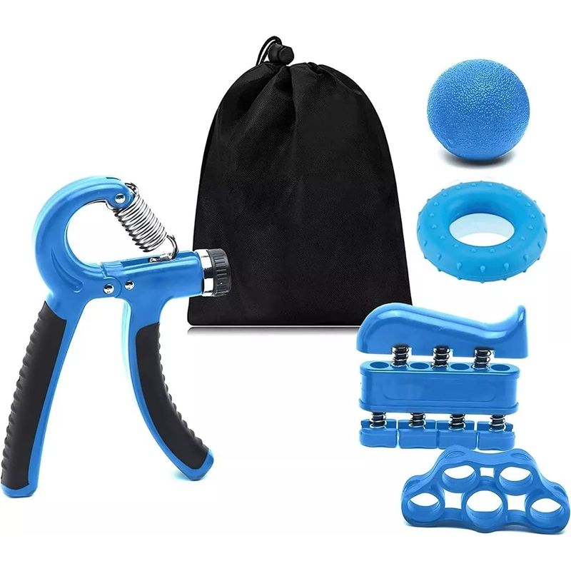 GENERICO - Kit Ejercitador De Manos 5 Pcs Fortalecedor Manos 60kg Azul