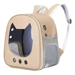 GENERICO - Bolso Mochila Porta Perros Gatos Jaula 262372 Beige