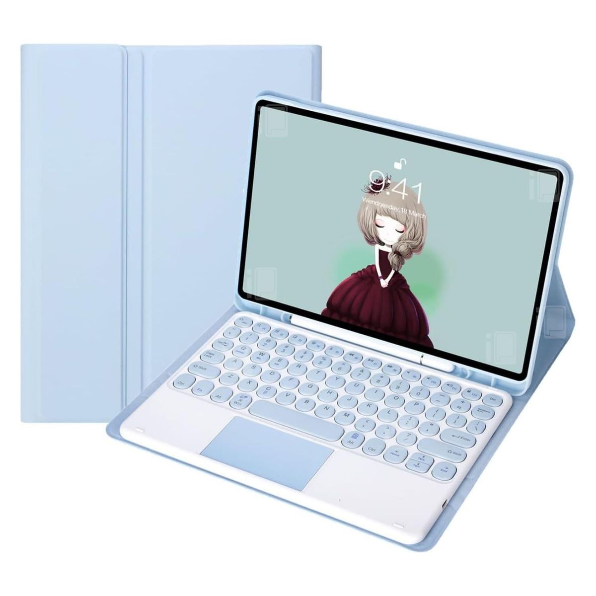 GENERICO - Funda Teclado Touchpad Para iPad Air 4 y 5 (10.9) - Celeste
