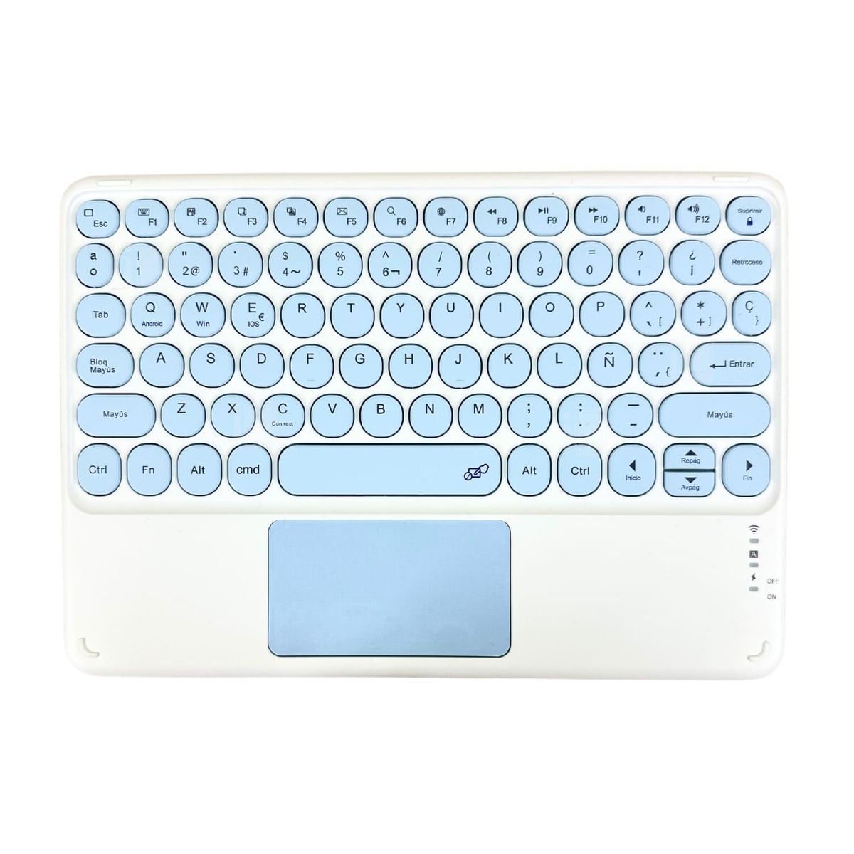 GENERICO - Funda Teclado Touchpad Para iPad Pro 11 1/2/3/4° Gen. Español - Celeste