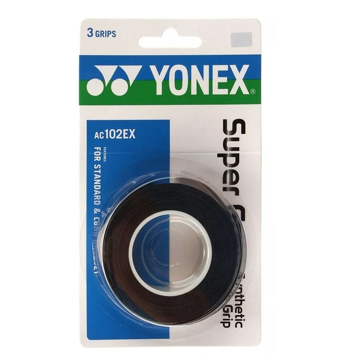 YONEX - Overgrip Yonex Super Grap Negro X3 Tenis Padel