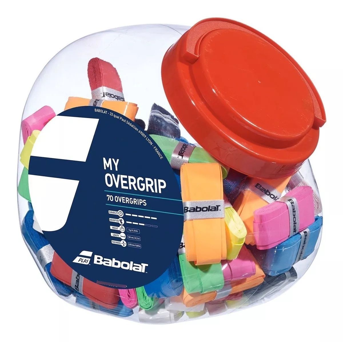 BABOLAT - Overgrip Babolat My Overgrip Multicolor X70 Tenis Padel