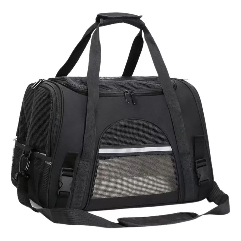 GENERICO - Bolso Transportador Mascota Avion Viajes 43x25x28 Cm Malla
