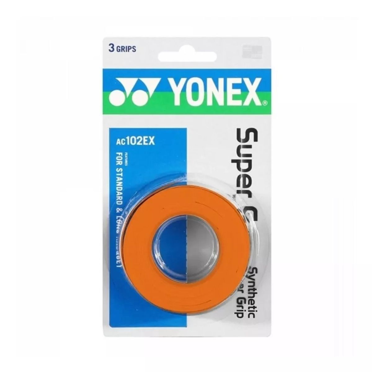 YONEX - Overgrip Yonex Super Grap Naranjo X3 Tenis Padel