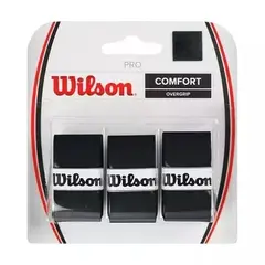 WILSON - Overgrip Pro Comfort Negro X3 Tenis Padel