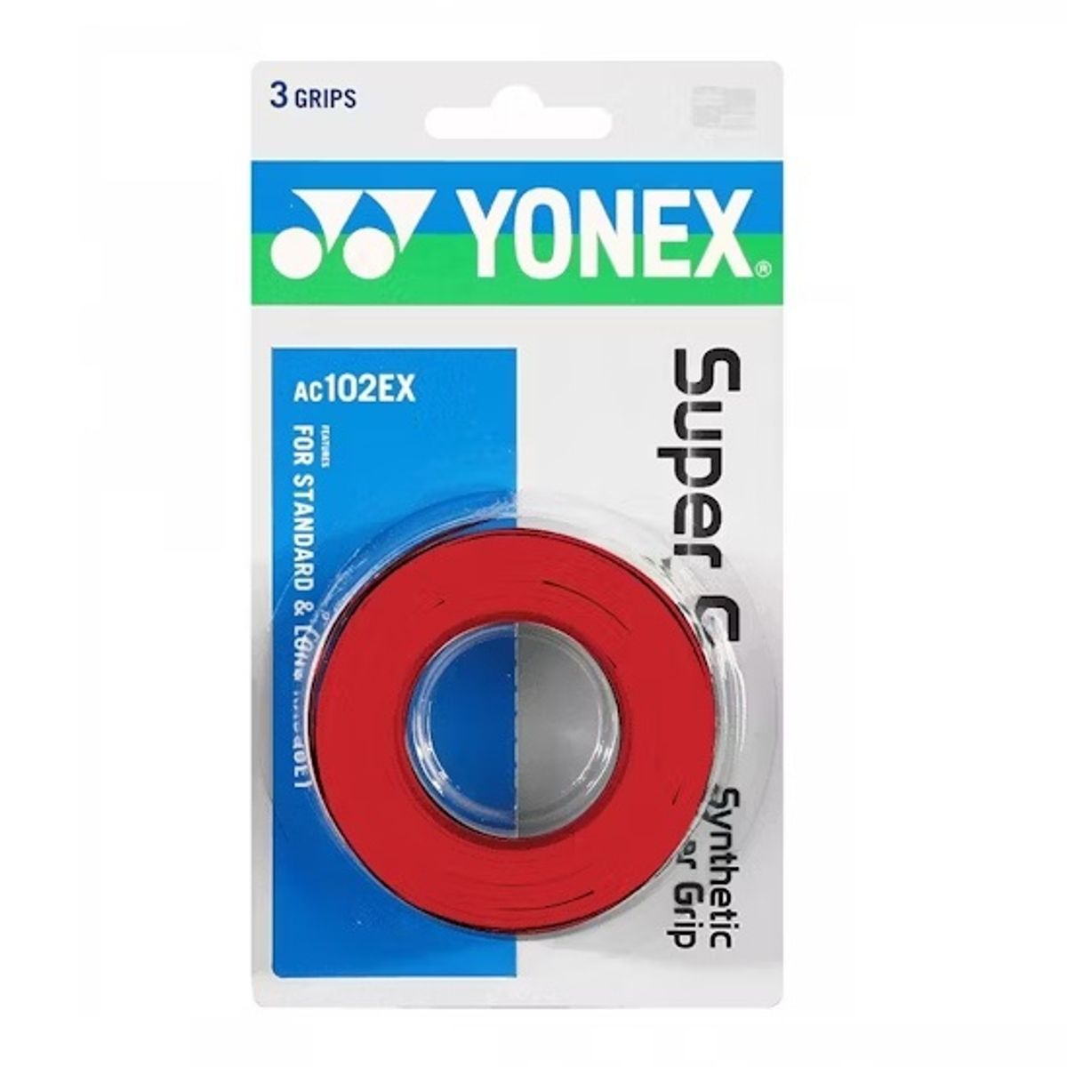 YONEX - Overgrip Yonex Super Grap Rojo X3 Tenis Padel