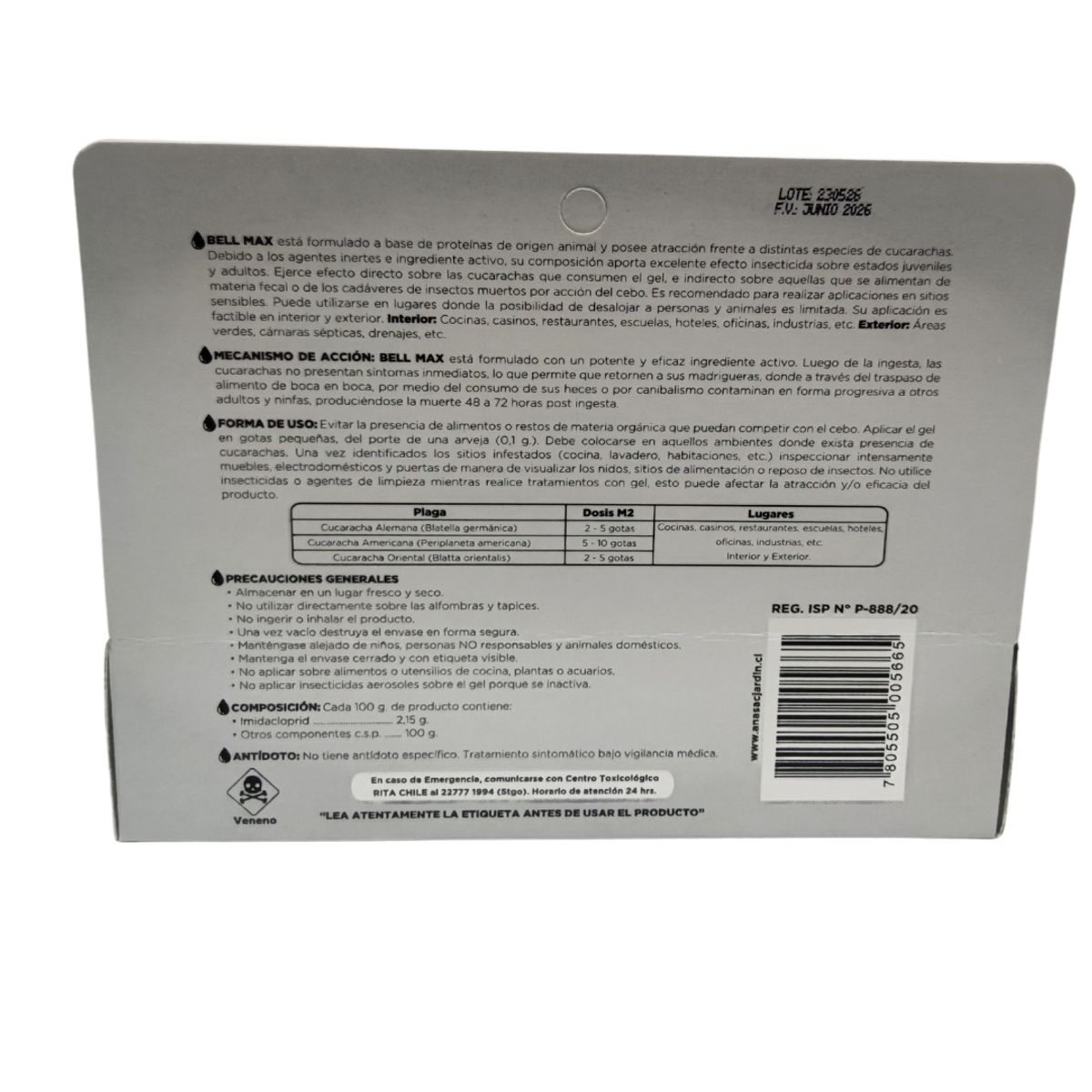 ANASAC - Bell Max Gel Para Cucarachas 6 Gr - Anasac