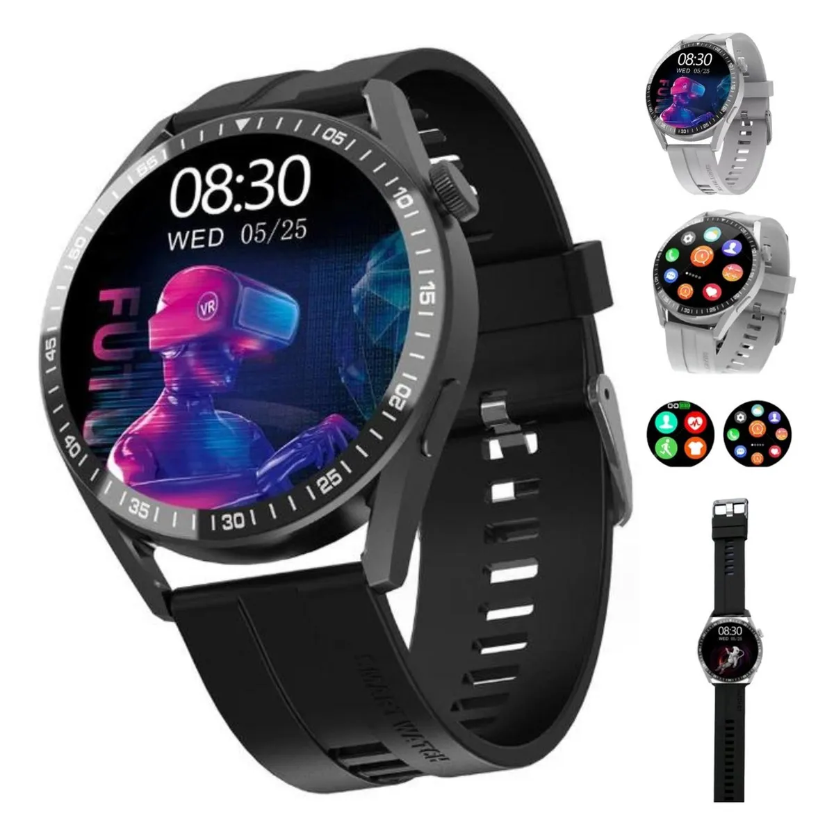 UNIVERSAL - Reloj WH8 Inteligente Smartwatch Negro  Realiza Llamadas