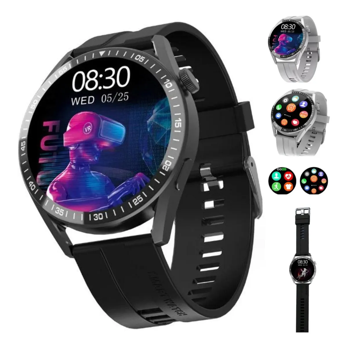UNIVERSAL - Reloj WH8 Inteligente Smartwatch Negro  Realiza Llamadas
