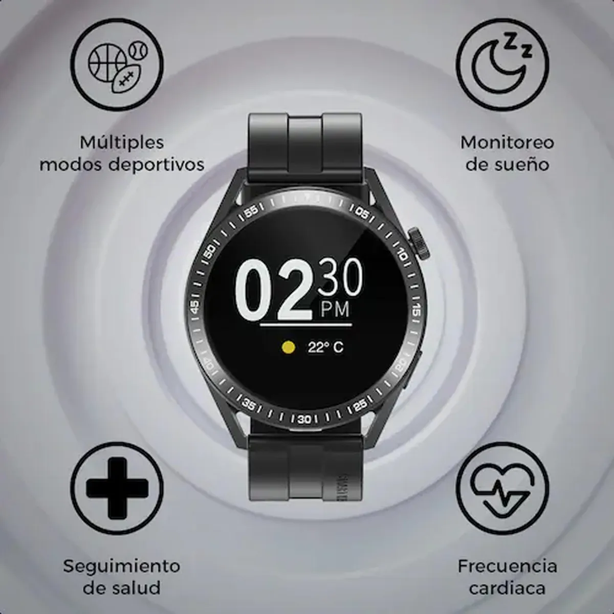 UNIVERSAL - Reloj WH8 Inteligente Smartwatch Negro  Realiza Llamadas