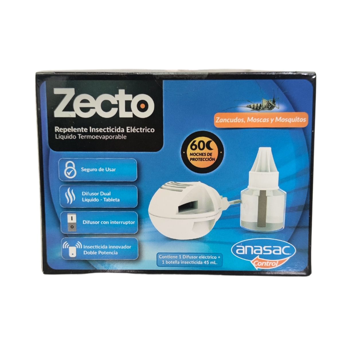 ANASAC - Zecto Insecticida Ahuyenta Mosquitos Líquido Difusor