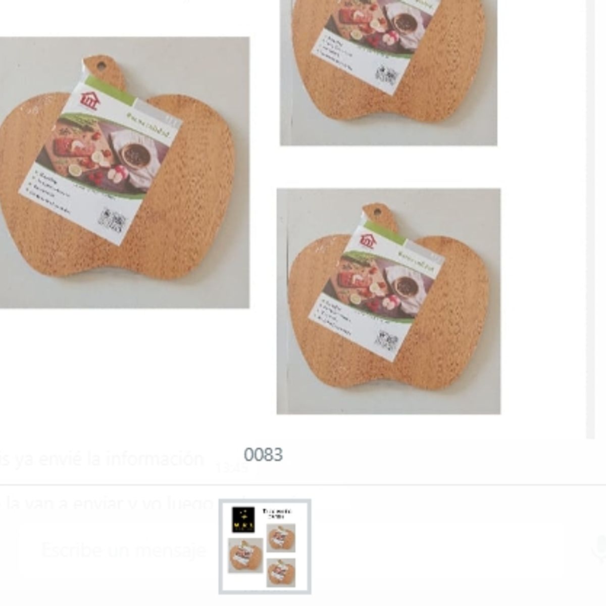 GENERICO - Tabla Cocina Bambu Diseño Manzana