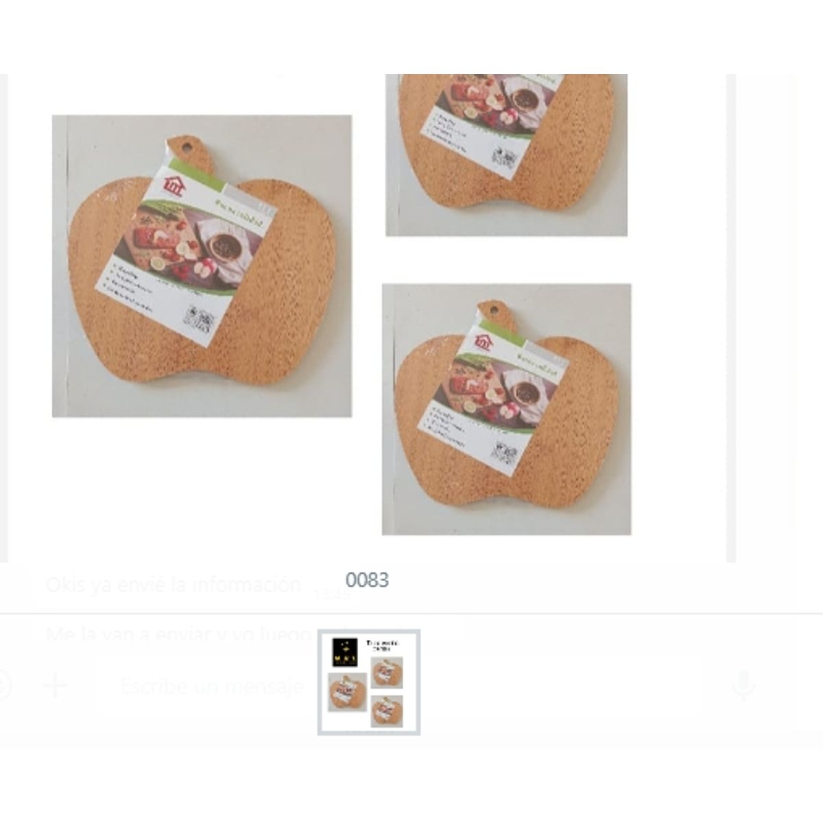 GENERICO - Tabla Cocina Bambu Diseño Manzana