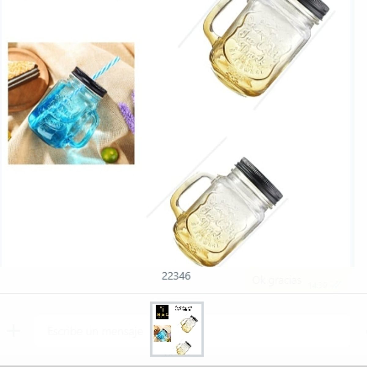 GENERICO - Vaso De Vidrio Con Bombilla Vidrio