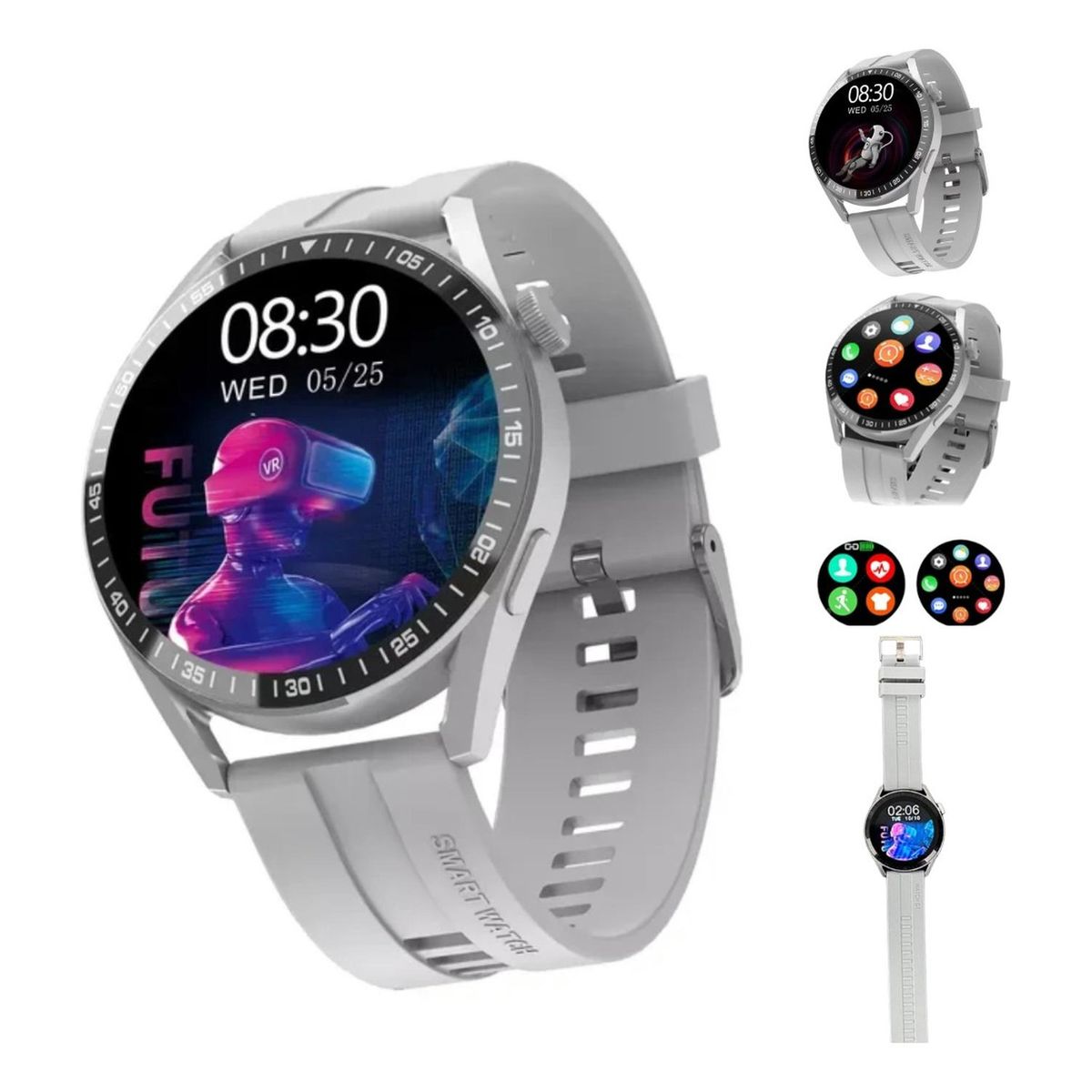 UNIVERSAL - Reloj Wh-8 Inteligente Smartwatch Gris  Realiza Llamadas