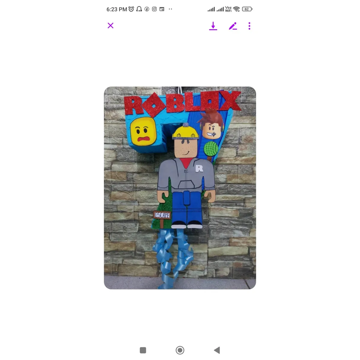 GENERICO - Piñata ROBLOX  número 7 de 50cm