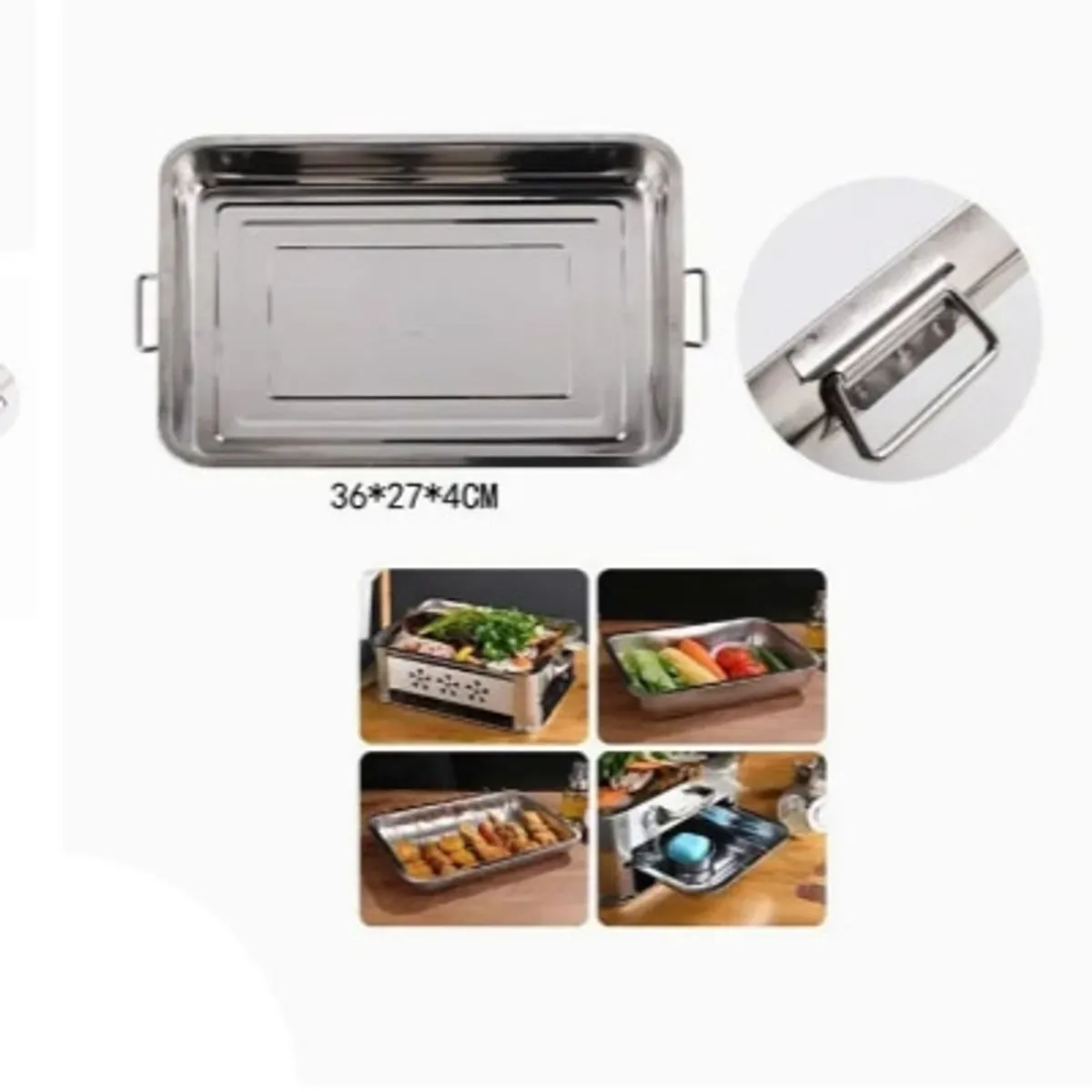 GENERICO - Fuente Metálica Para Asados Cocina Hogar