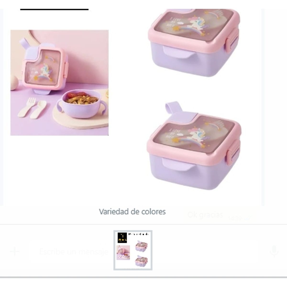 GENERICO - Lonchera Portatil Para Niños Colores Variados