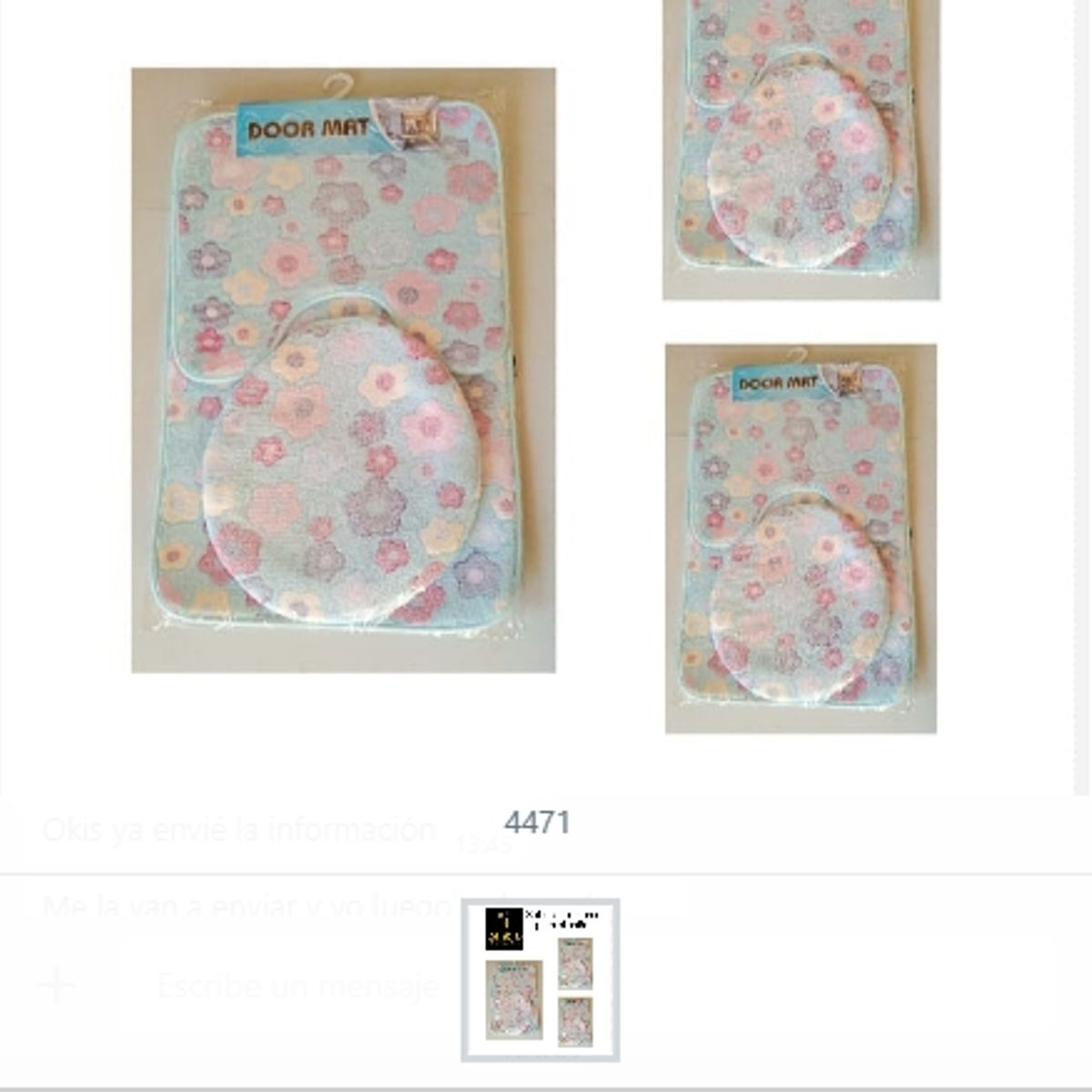 GENERICO - Set De 3 Alfombras Para El Baño Con Diseño