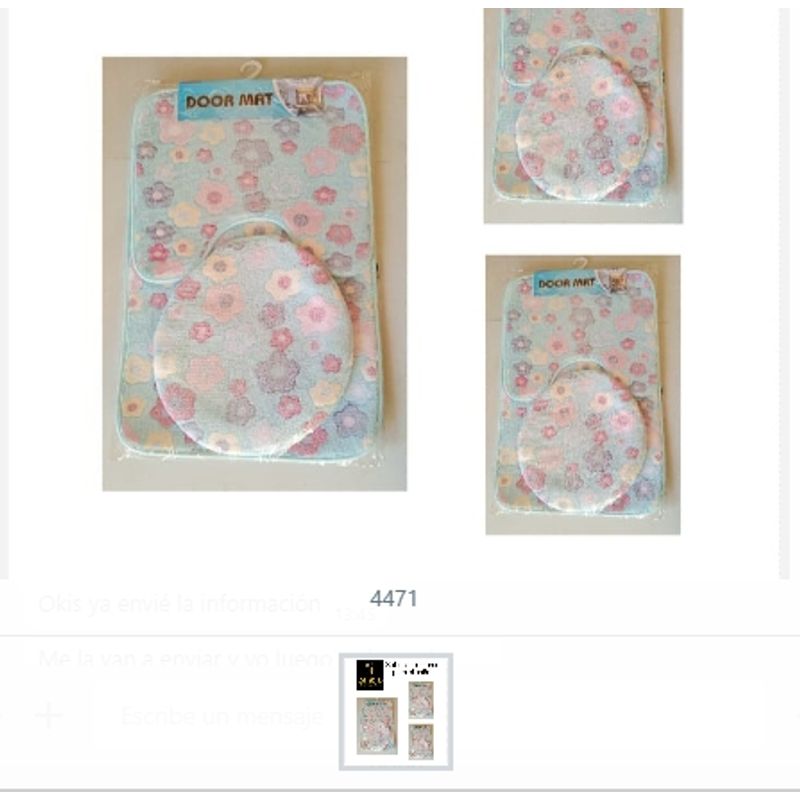 GENERICO - Set De 3 Alfombras Para El Baño Con Diseño