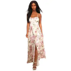 LUNA - Vestido De Gala Fiesta Cocteles Noche Floreado Mujer Modelo 2255