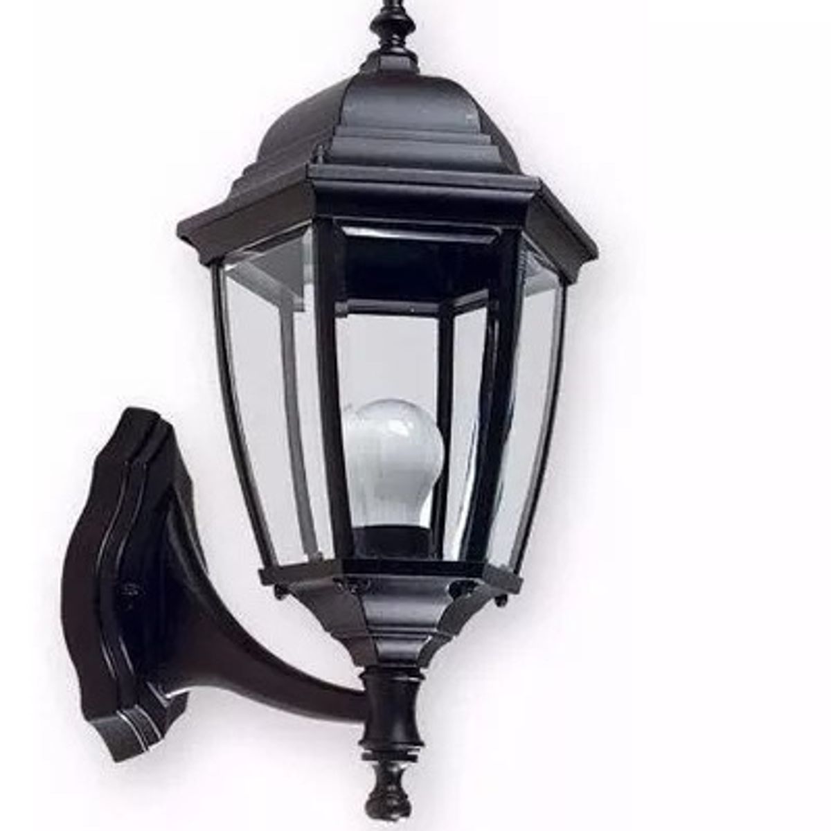 GENERICO - Pack de 3 Faroles Aplique De Pared Estilo Clasico Exterior Negro 30cm