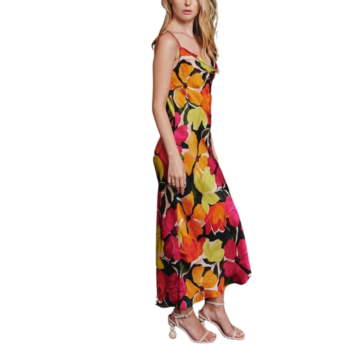 CAPRICHOSA - Midi Vestido lencero estampado