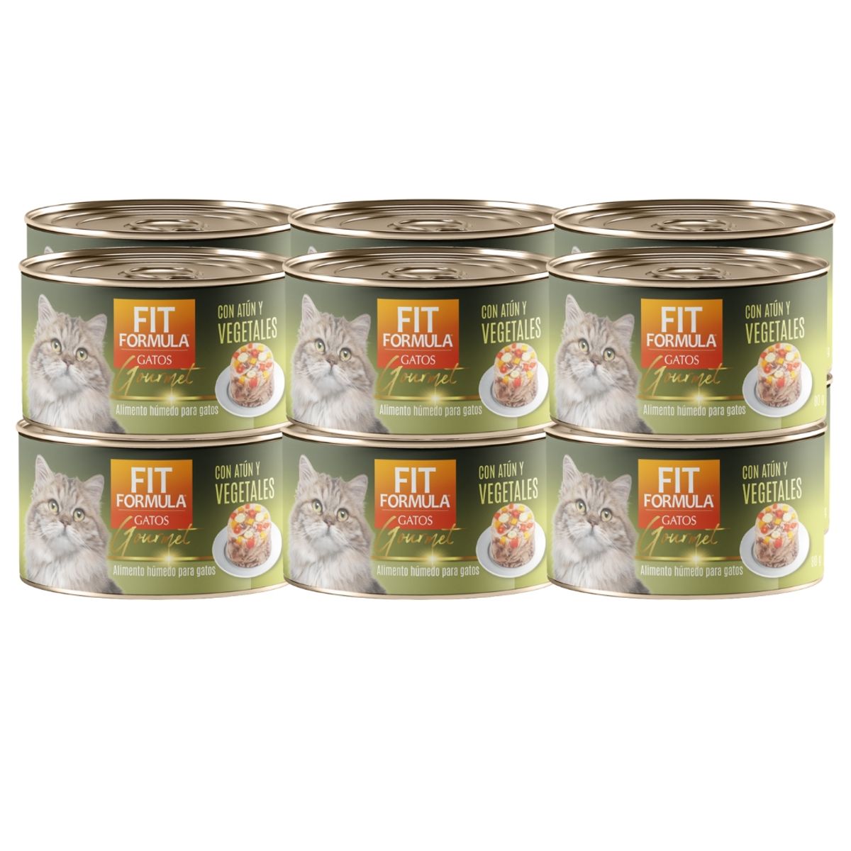 DRAG PHARMA - Pack 12x Alimento Húmedo Premium Lata Gourmet Verduras Gatos