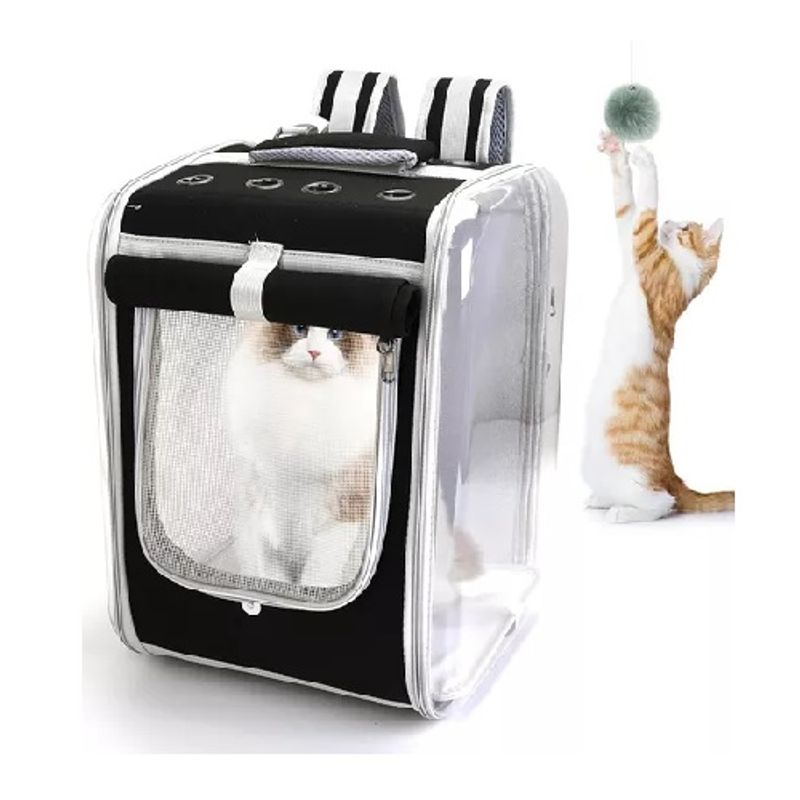 GENERICO - Bolso Mochila Porta Jaula Perros Gatos 262368 Negro