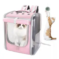 GENERICO - Bolso Mochila Porta Jaula Perros Gatos 262368 Rosa
