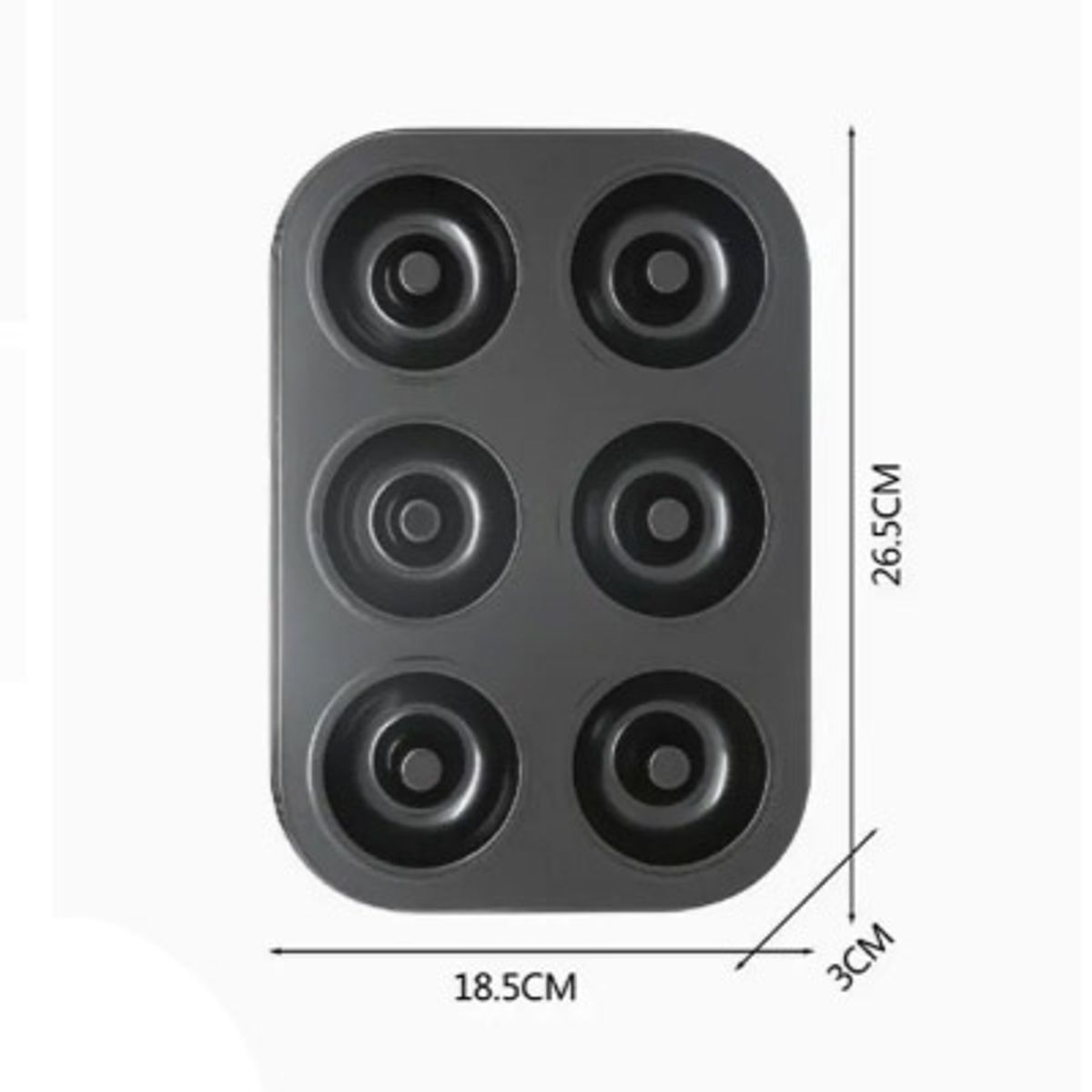 GENERICO - Molde de Donas 6 unidades Negro