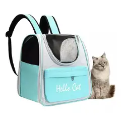 GENERICO - Bolso Mochila Porta Jaula Perros Gatos 262369 celeste