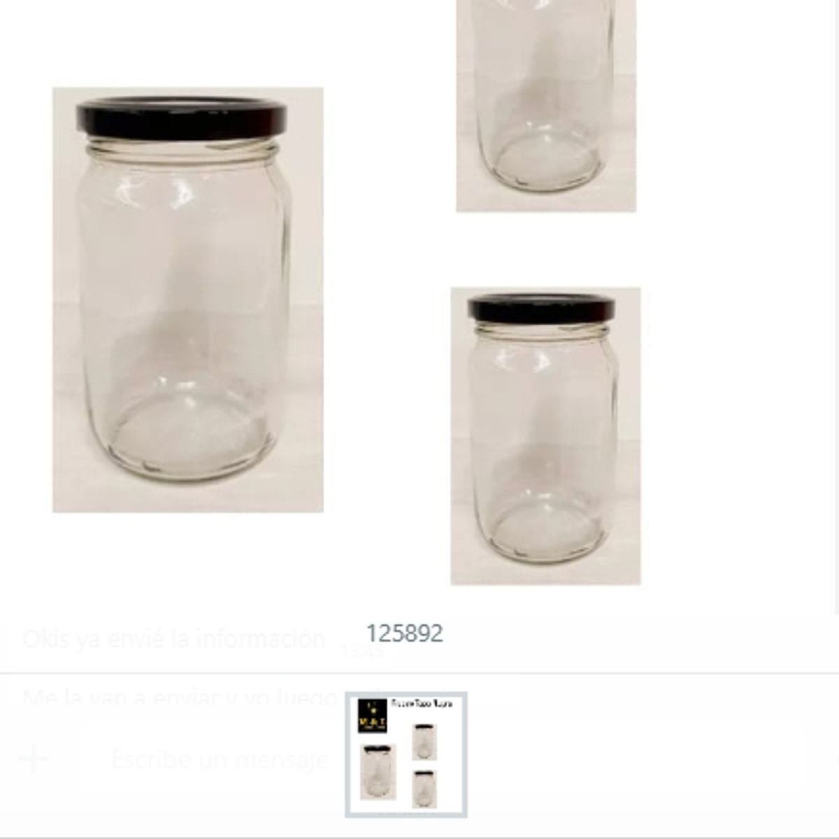 GENERICO - Frasco Tapa Negra Mediano Para Almacenamiento Cocina