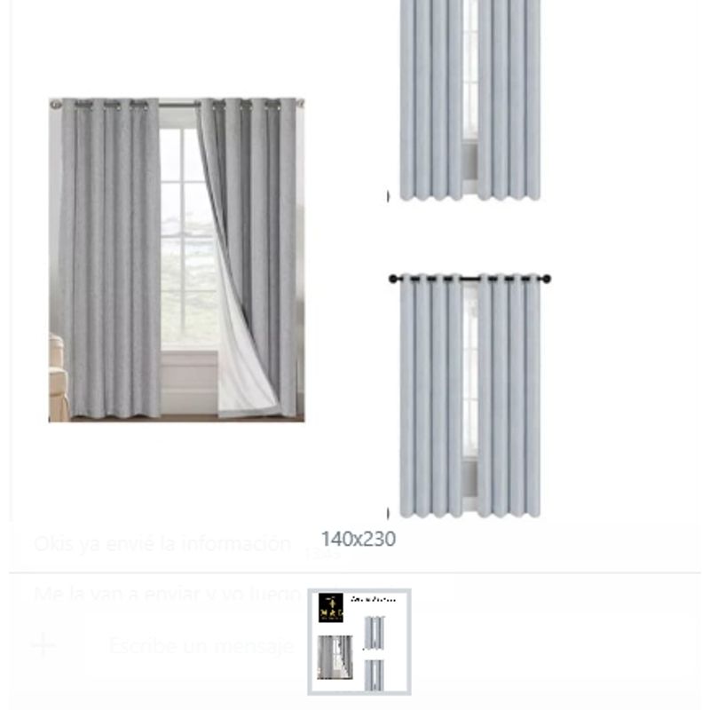 GENERICO - Cortina Blackout Colores Surtidos 140x230