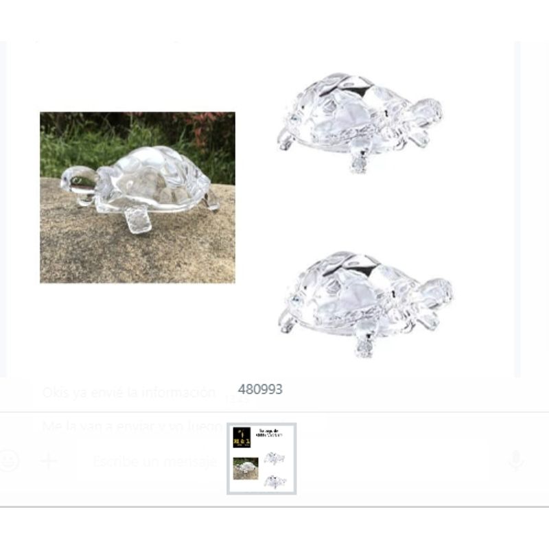 GENERICO - Tortuga De Vidrio Mediana Diseño Decorativo Hogar