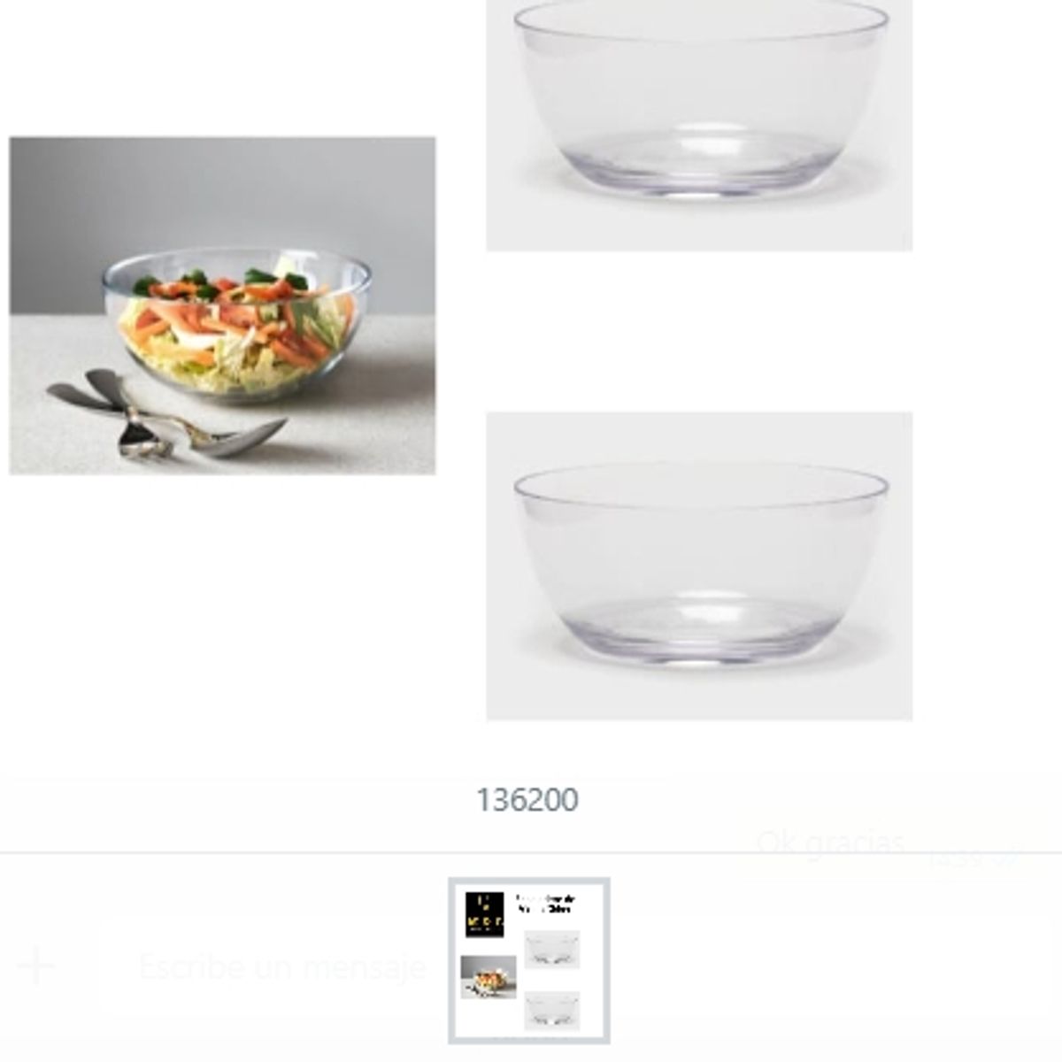 GENERICO - Ensaladera De Vidrio Chica Para Ensaladas