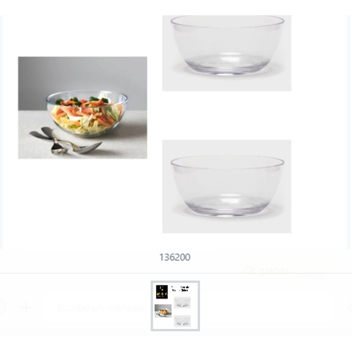 GENERICO - Ensaladera De Vidrio Chica Para Ensaladas