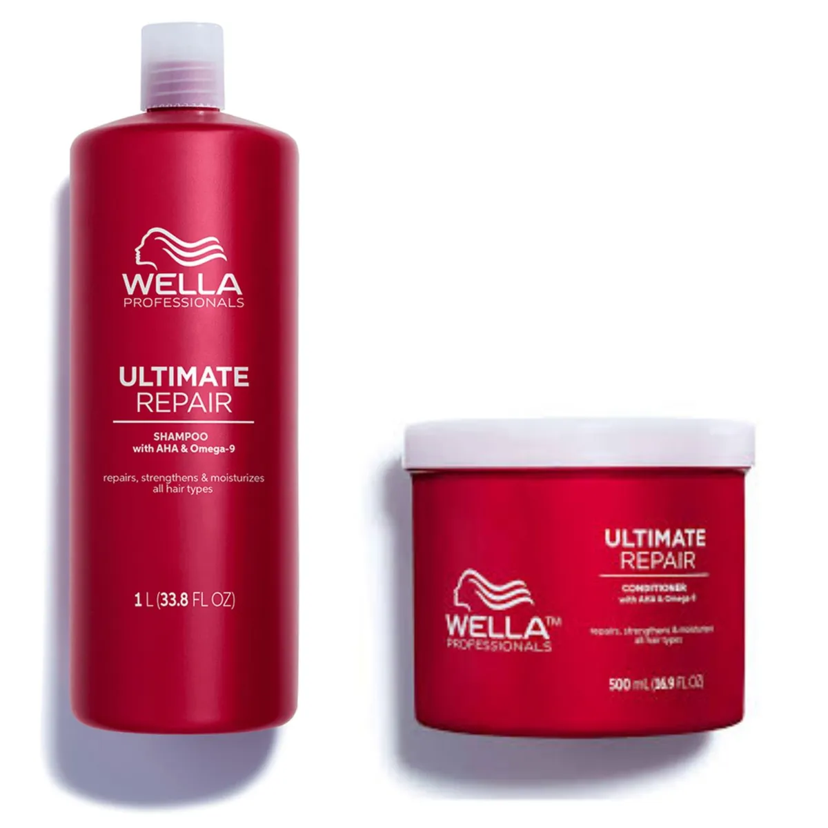 WELLA - Shampoo y Acondicionador Ultimate Repair Wella 1000 ml y 500 ml.