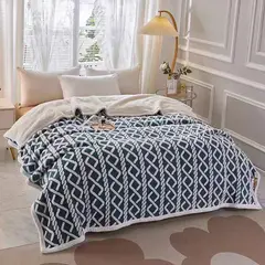 WILDSENS - Frazada Sherpa 1.5 Plazas blue navy (150 x 200 cm)