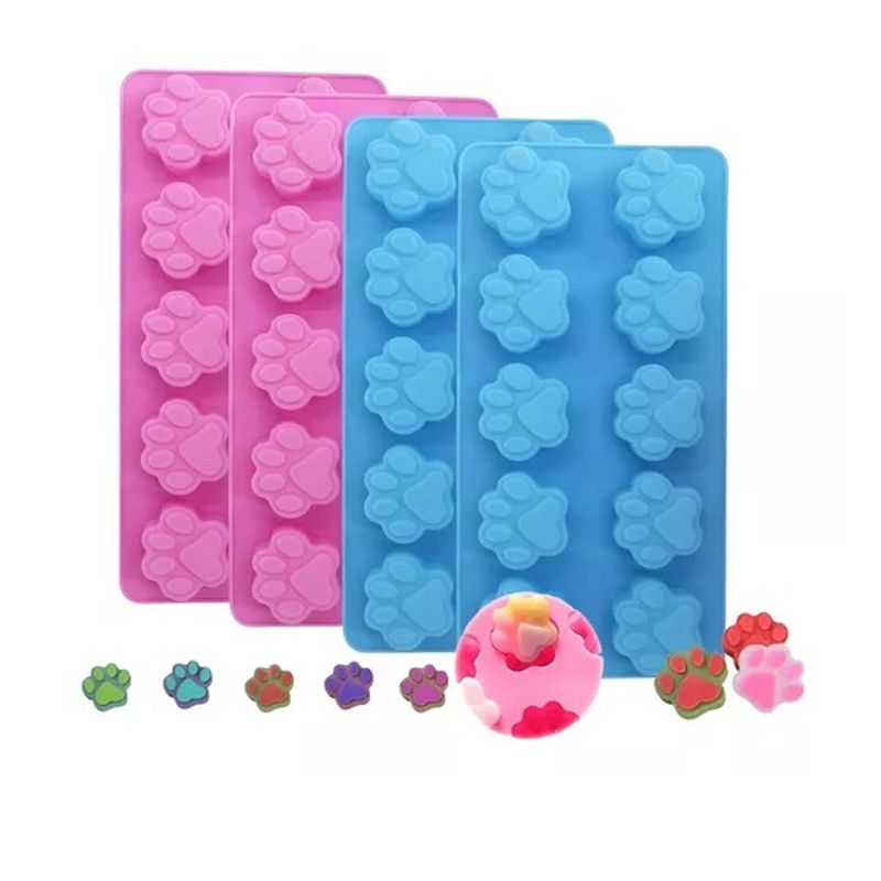 GENERICO - Pack X4 Moldes De Chocolate Moldes Silicona Patitas Patas