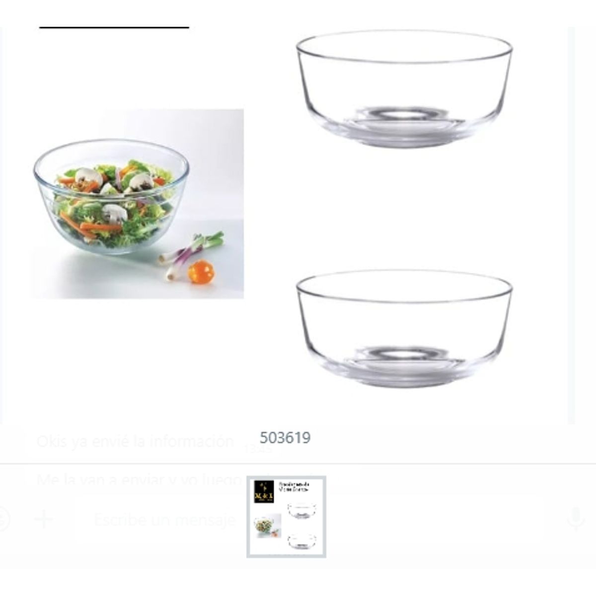 GENERICO - Ensaladera De Vidrio Grande Diseño Adorable