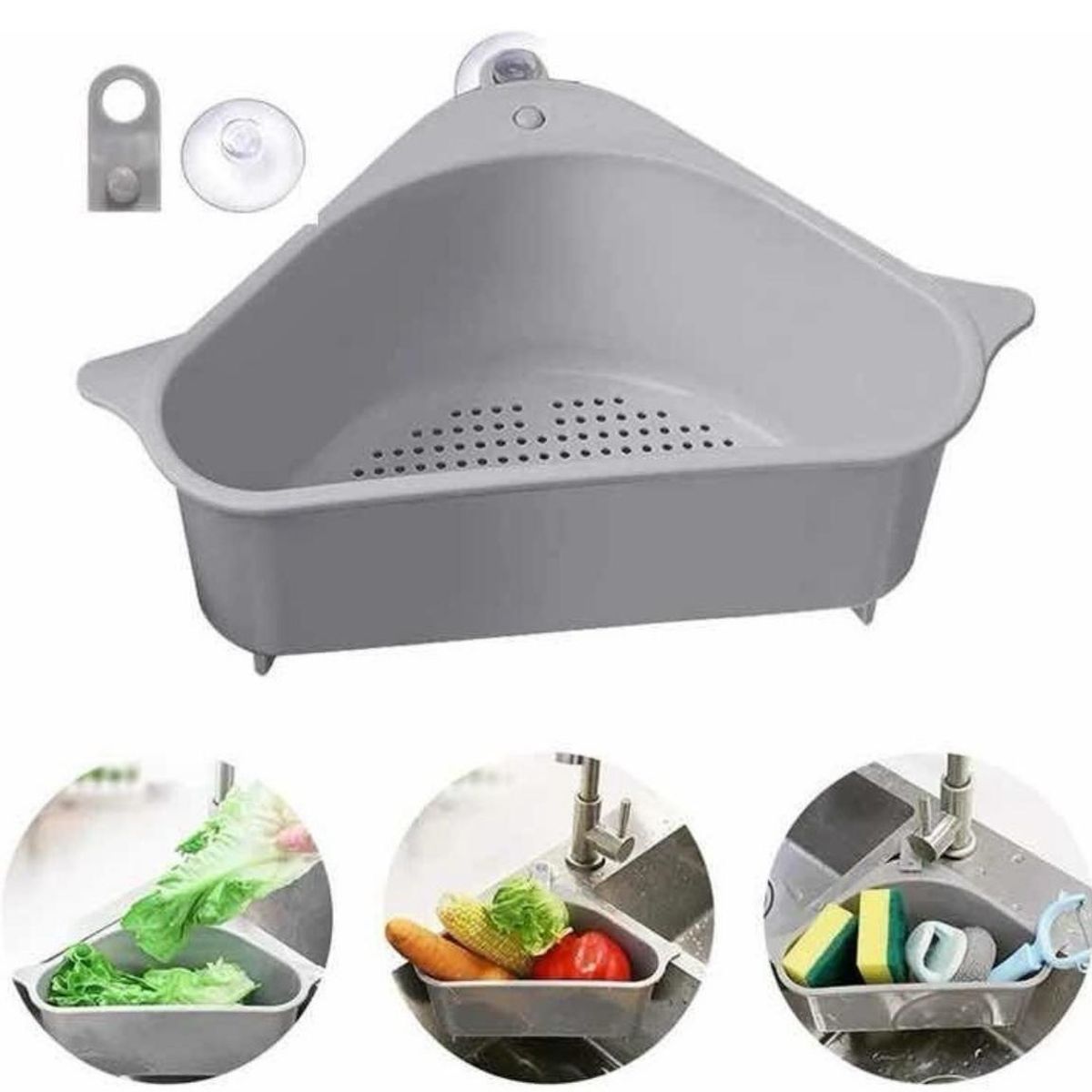 GENERICO - Colador Escurridor Lavaplatos Organizador Cocina Esquinero Verde