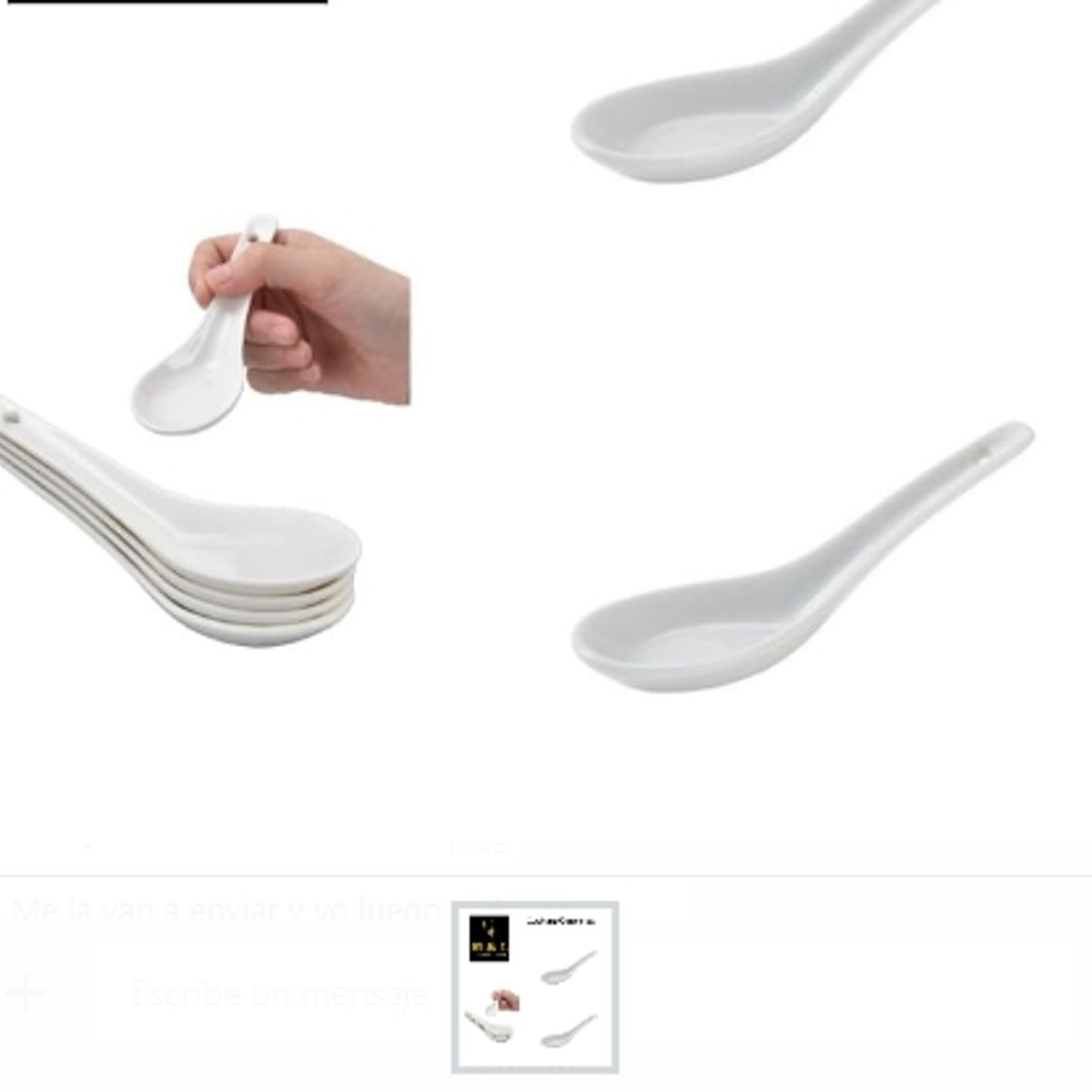 GENERICO - Cuchara Cerámica Set 5 Unidades Cucharas